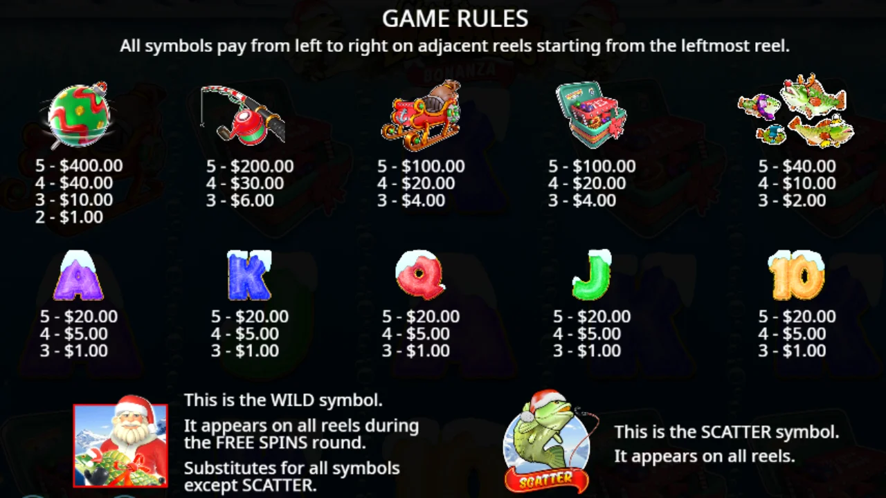 Big Bass Bonanza Christmas game rules